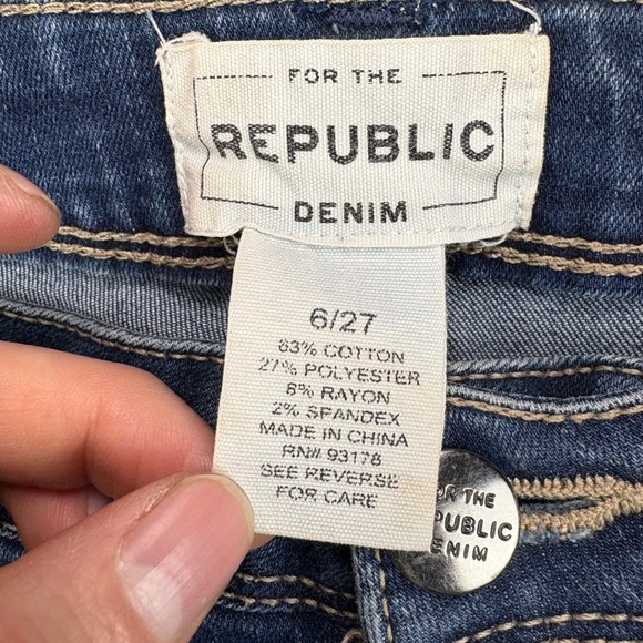 For The Republic Denim Skinny Jeans Medium Wash Blue Womens Size 6/27 Stretch - Picture 2 of 8